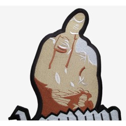 Patch Dorsal Hommage Lemmy "1945-2015"  doigt en l'air (30 x 16 cm)