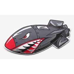 Haifisch-Bombe Rückenaufnäher – Military Nose Art Design (29 x 14 cm)