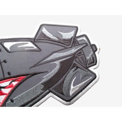 Patch Dorsal Bombe Requin - Style Nose Art Militaire (29 x 14 cm)