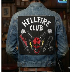 Patch Dorsal Carré Hellfire Club - Design Eddie Munson (30 x 29 cm)