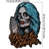 XL Día de los Muertos Rückenaufnäher – Santa Muerte Design (34,5 x 22,5 cm)