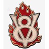 Grand Patch Dos veste V8  & Flammes 29.5x20.5cm