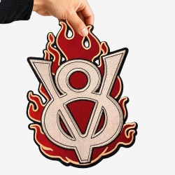 Großer Rückenaufnäher V8 - Hot Rod Flammen