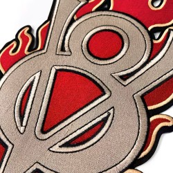 Großer Rückenaufnäher V8 - Hot Rod Flammen