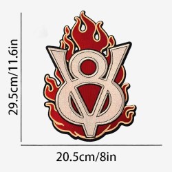 Großer Rückenaufnäher V8 - Hot Rod Flammen