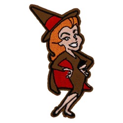 Patch Thermocollant Sorcière Sexy Vintage Pin-Up – Écusson Brodé 9.5x4 cm