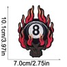 patch tete de mort 8 ball a flamming rouge 10x7cm