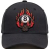 patch tete de mort 8 ball a flamming rouge 10x7cm