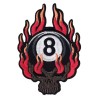 patch tete de mort 8 ball a flamming rouge 10x7cm