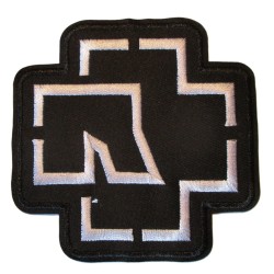 Patch Thermocollant Logo Rammstein Noir Blanc Brodé 8,5 x 8,5 cm