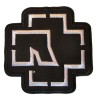 Rammstein Logo Aufnäher Schwarz Weiß Gestickt Zum Aufbügeln 8,5 x 8,5 cm