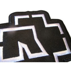 Patch Thermocollant Logo Rammstein Noir Blanc Brodé 8,5 x 8,5 cm