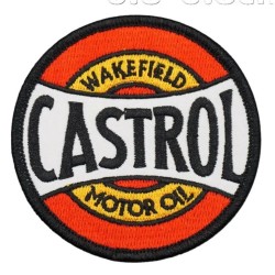 Patch Thermocollant Vintage Castrol Motor Oil rouge Rond 7 cm