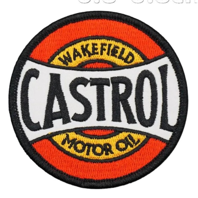 Patch Thermocollant Vintage Castrol Motor Oil rouge Rond 7 cm