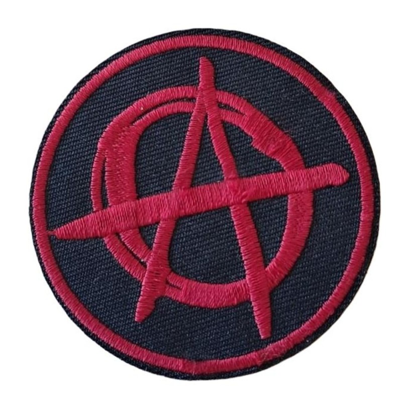 Patch Thermocollant Symbole Anarchie Rouge & Noir – Rond 6,5 cm