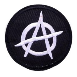 Anarchie Aufnäher / Bügelbild – Schwarz & Weiß (6,5 cm)
