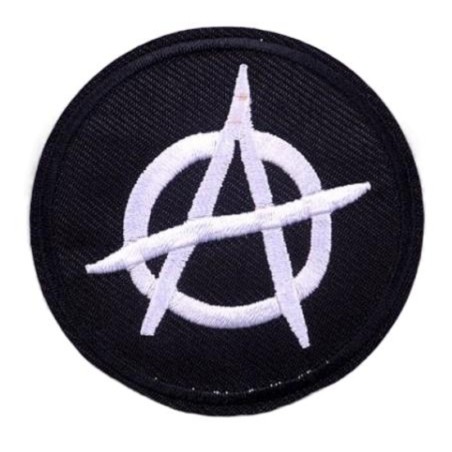 Anarchie Aufnäher / Bügelbild – Schwarz & Weiß (6,5 cm)