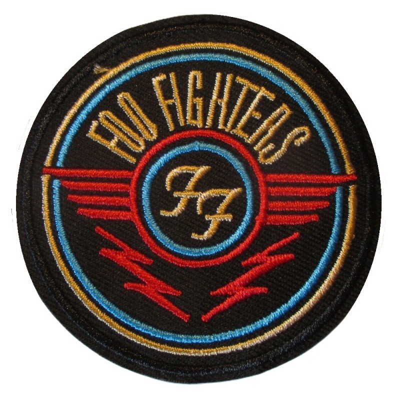 Foo Fighters Aufnäher / Bügelbild – Logo mit Flügeln & Blitzen (7 cm)