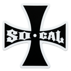 Sticker Autocollant SoCal Kustom – Croix de Malte Noire et Blanche (12 cm)