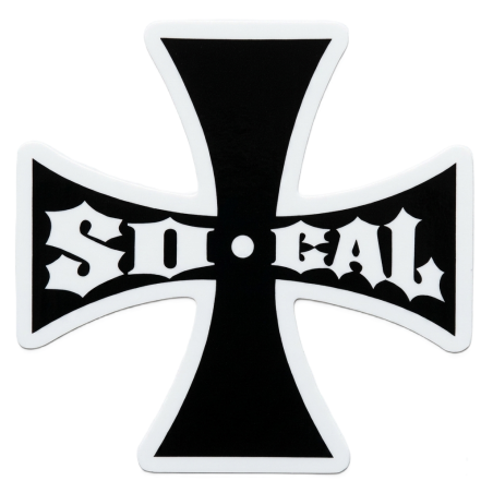 So-Cal Kustom Aufkleber – Schwarz-weißes Malteserkreuz (12 cm)