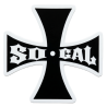 Sticker Autocollant SoCal Kustom – Croix de Malte Noire et Blanche (12 cm)
