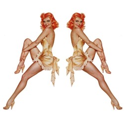 Paar Retro Pin-Up Aufkleber – Goldene Babydoll Edition (2er-Set - Links & Rechts)