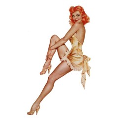 Paar Retro Pin-Up Aufkleber – Goldene Babydoll Edition (2er-Set - Links & Rechts)