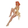 Paar Retro Pin-Up Aufkleber – Goldene Babydoll Edition (2er-Set - Links & Rechts)