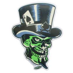 Aufkleber Teufel Totenkopf Grün mit Hut Autoaufkleber Kustom Totenkopf Vince Ray
