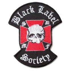 Black Label Society Aufnäher / Patch – Totenkopf & Kreuz (8,5 x 8 cm)