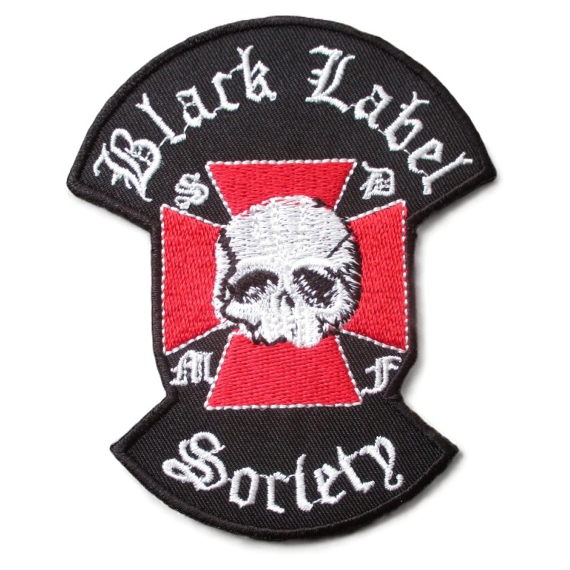 Patch thermocollant Black Label Society  Logo Crâne et Croix malte rouge(8,5 x 8 cm)
