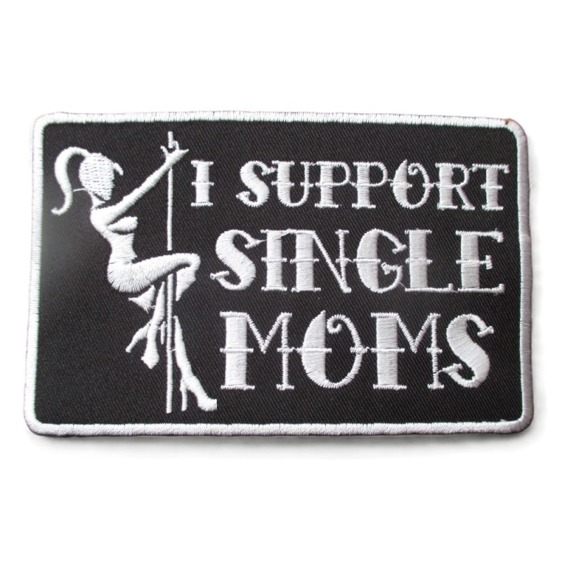 Patch thermocollant humoristique I Support Single Moms(11 x 7 cm)