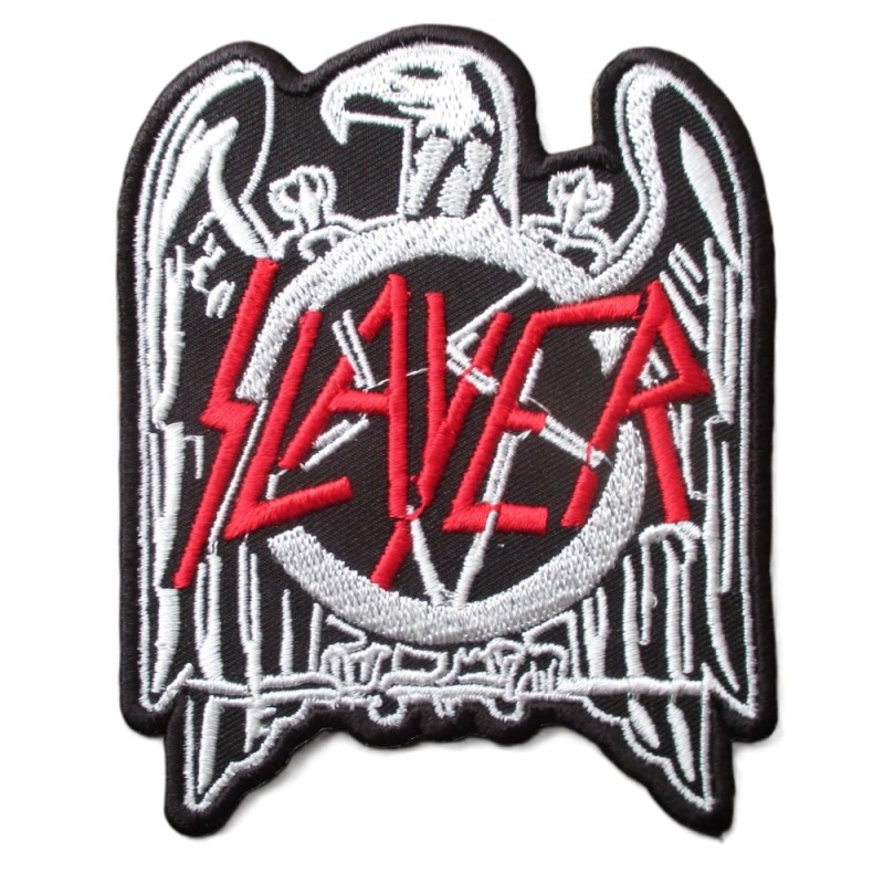 Slayer Aufnäher – Adler & Pentagramm Logo (8,5 x 7,5 cm)
