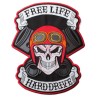 Grand Patch de Dos Biker Crâne Free Life Hard Drive (28 x 23 cm)