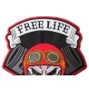 Großer Biker Rückenaufnäher – Totenkopf „Free Life, Hard Drive“ (28 x 23 cm)