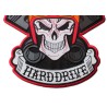 Großer Biker Rückenaufnäher – Totenkopf „Free Life, Hard Drive“ (28 x 23 cm)