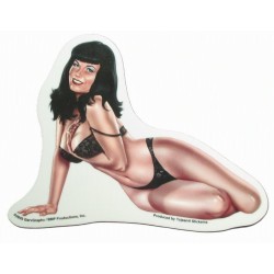 Aufkleber Bettie Page Haupt zwischen den Brüsten Pin-up-Queen sexy
