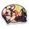 Aufkleber Bettie Page Dessous aus Spitze, selbstklebend
