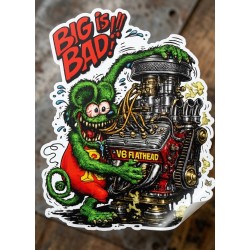Sticker rat fink Big is Bad! V8 Flathead 12 x 9,5 cm
