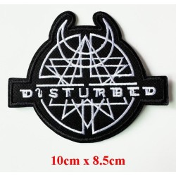 DISTURBED Aufnäher zum Aufbügeln und Aufnähen – 10 x 8,5 cm
