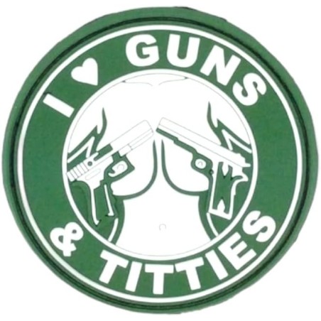Guns & Titties Bügelpatch – 8,5 cm