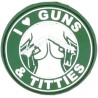Guns & Titties Bügelpatch – 8,5 cm
