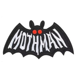 Mothman Bügelbild / Bestickter Aufnäher – 11 x 6 cm