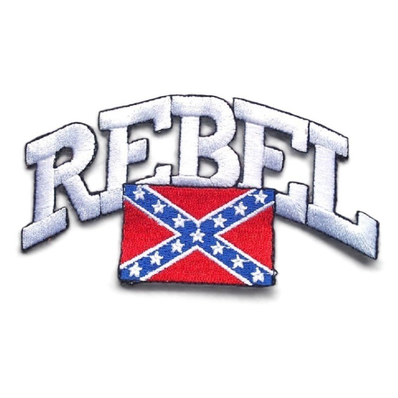 Patch "Rebell" in Weiß und aufbügelbarer Flaggen-Aufnäher