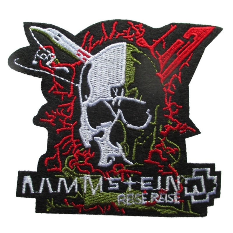 Patch Rammstein Reise Kran Totenkopf 9x10 cm Écusson Thermocollant Rock Roll
