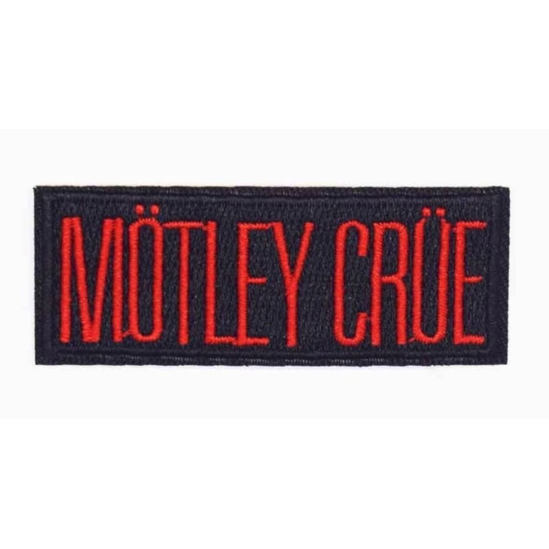 Patch Motley Crue Rectangulaire 7x3cm Écusson Thermocollant Rock Roll
