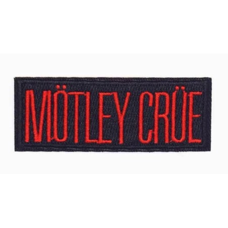 Patch Motley Crue Rectangulaire 7x3cm Écusson Thermocollant Rock Roll
