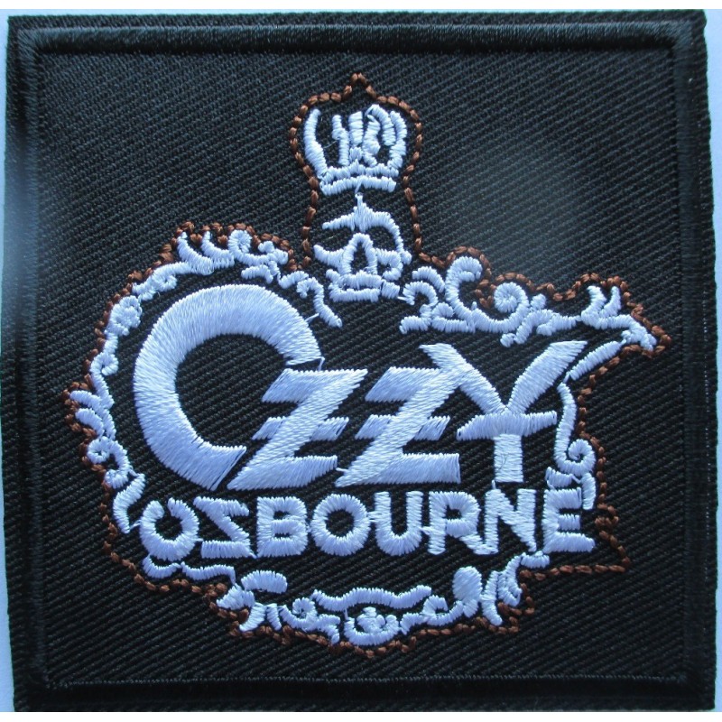 Patch Ozzy Osbourne Carré Noir et Blanc 7,5 cm Écusson Thermocollant
