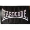 Patch Hardcore Logo Rectangulaire Noir Blanc 10x6.5cm Rock Écusson Thermocollant
