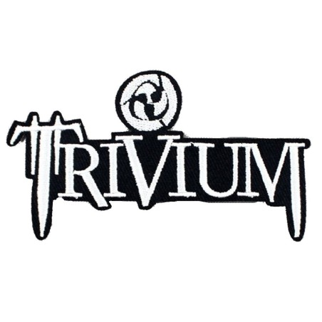 Patch Trivium Weiß und Schwarz 9,5x5,5 cm Aufnäher zum Aufbügeln Hard Rock Trash
